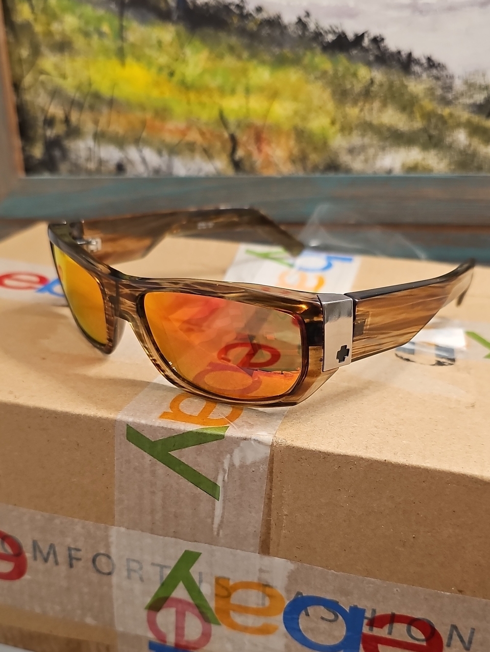 SPY OPTIC PAYCHECK Sunglasses with Orange Mirrored Lenses